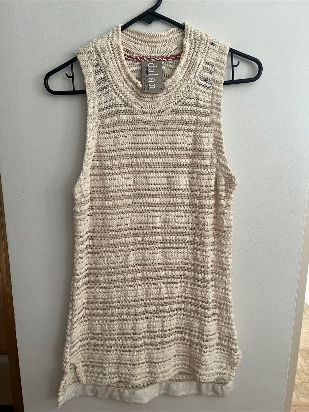 Anthropologie Dolan Cream Knit Sleeveless Tank Top - M